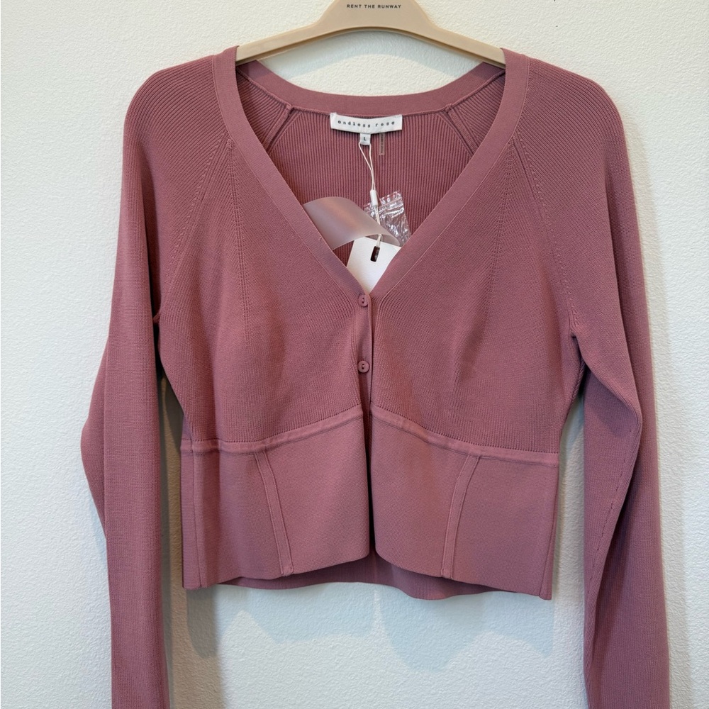Pink Cropped Cardigan
